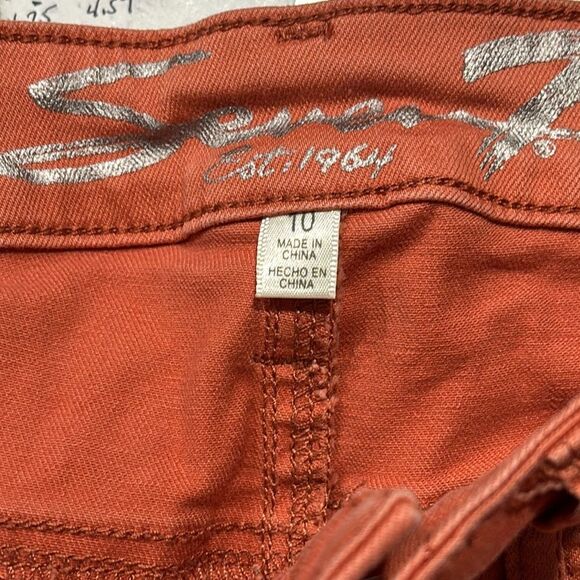 Seven7 | Women’s Coral Orange Casual Denim Jeans Shorts Size 10 - Picture 3 of 9
